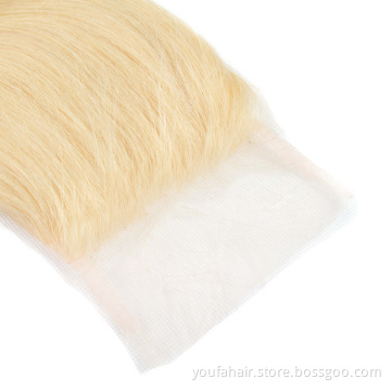 Drop Shipping 613 Blonde 4x4 Transparent Lace Frontal Wholesale 100% Virgin Brazilian Human Hair 613 Blonde 4x4 HD Lace Closure